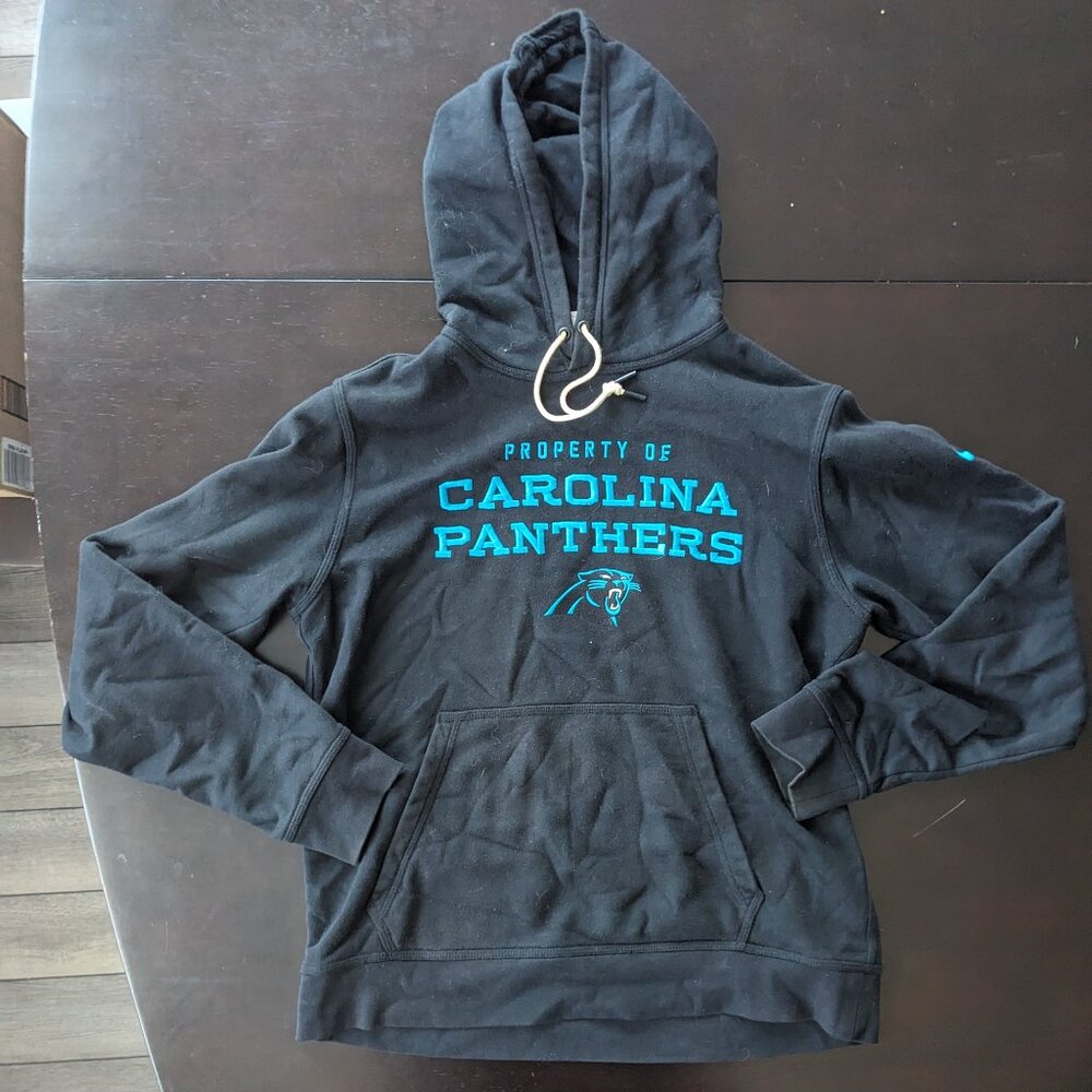 Nike Carolina Panthers NFL Training Hoodie Sweatshirt Black Womens Medium